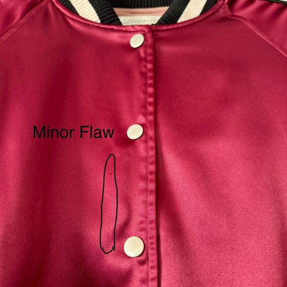 Lovers + Friends Revolve Nomad Satin Bomber Jacket Red size Small Colorblock - Picture 5 of 11